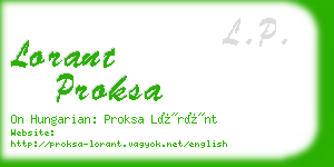 lorant proksa business card